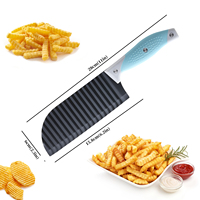 2 stuks milieuvriendelijke roestvrijstalen gegolfde frietjes-snijder met antislip handvat voor efficiënt snijden van groenten en fruit