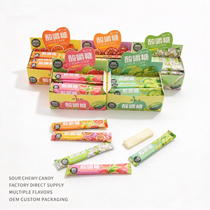 Bonbons acidulés à mâcher emballés individuellement, boîte <span class=keywords><strong>de</strong></span> présentation, fabrication OEM ODM, spécifications personnalisées, marque privée pour fêtes d'enfants, vente en gros - Product Image 1