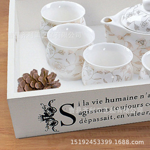 Qili Wooden <b>Tea</b> <b>Tray</b> With Handle For Home Decor And Storage 30x20x5cm - Product Image 3