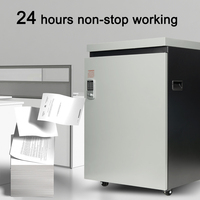 Déchiqueteuse de papier industrielle robuste 84L avec panier extractible, niveau de sécurité P4, capacité de 35 feuilles