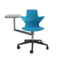 Chaise de classe/formation contemporaine, durable et écologique, conforme aux normes ANSI/BIFMA, avec structure métallique rotative et tablette
