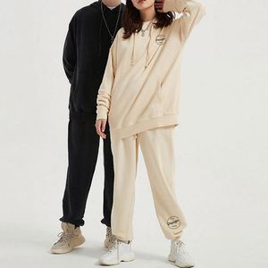 Ensemble de survêtement vintage décontracté gris uni en molleton bouclette pour femme, pull et pantalon de jogging, vente en gros - Product Image 6