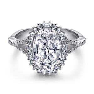 Anillo de Compromiso de Plata de Ley 925 con Diseño Clásico, Recién Llegado, Estilo Vintage, Chapado en Rodio, con Circonita Cúbica, Engaste Invisible para Bodas y Fiestas - Product Image 1