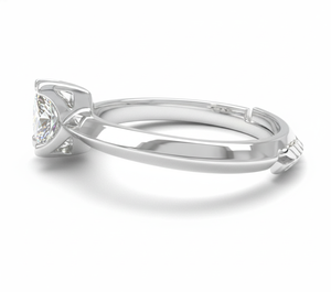 Pear Cut Lab Grown Diamond <b>Solitaire</b> <b>Ring</b> 925 <b>Silver</b> / 10KT 14KT 18KT White Gold Finish Minimalist Engagement <b>Ring</b> - Product Image 3