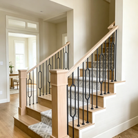 Design moderne, 1/2''*44'', décoration intérieure, métal, balustrades d'escalier en fer forgé, poteaux de balcon pour maison, école, appartement