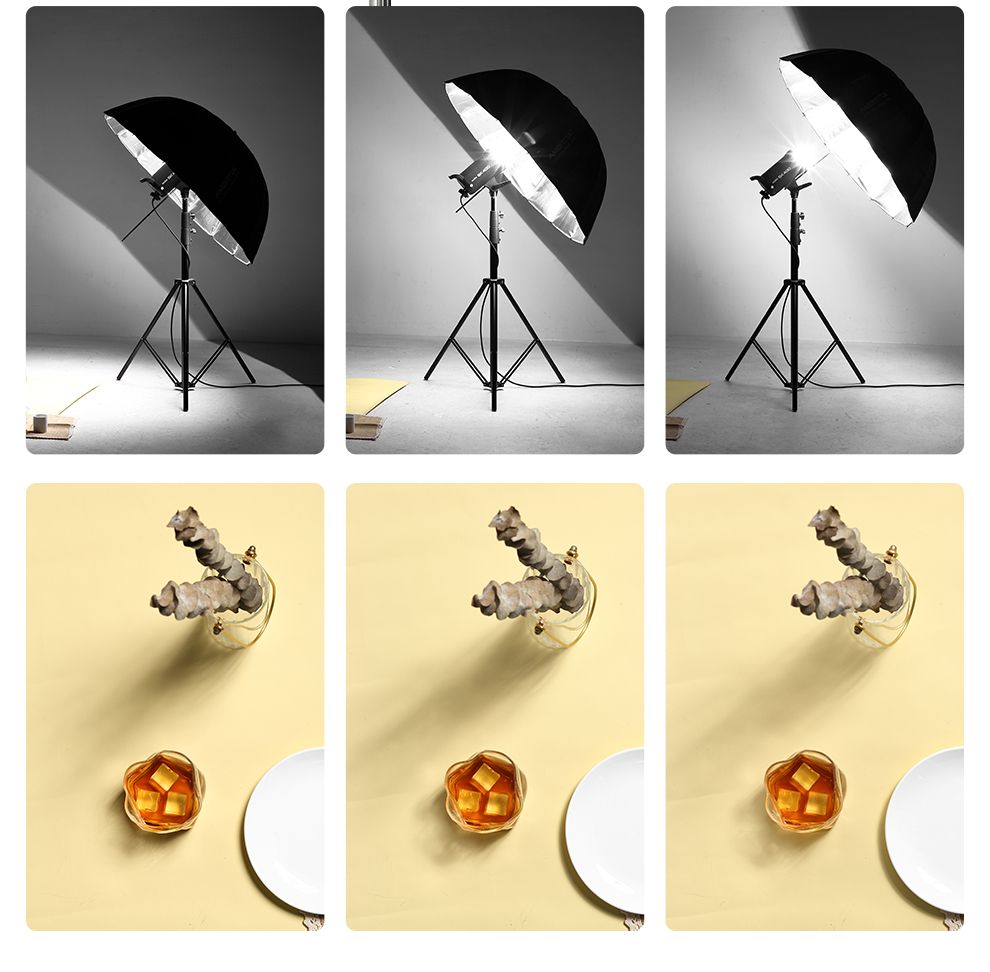 AMBITFUL 105cm 130cm 160cm Deep Parabolic Black Silver White Reflective Umbrella Studio Light Umbrella Diffuser Cover Cloth