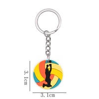 Schattige volleybal sportcompetitie PVC rubberen sleutelhangers milieuvriendelijk klein formaat voor studenten bagage decoratie festival