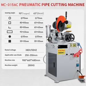 Tianshigan — Machine de découpe de tuyaux semi-automatique, tube rond, tube carré, rectangulaire, sans bavure, 315AC