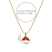 Kalung Liontin Ekor Putri Duyung Enamel Gaya Laut Emas Stainless Steel Sederhana Trendi Mewah Berlapis Emas 18K untuk Wanita dan Remaja Putri