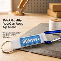 Porte-clés personnalisé avec logo, sangle en tissu tressé, mousqueton en aluminium et anneau fendu – Vente en gros, fournisseur OEM/ODM