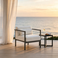 Chaise longue de patio moderne en aluminium avec coussin pour hôtel, cour et jardin