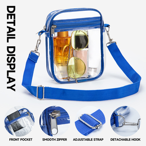 30s 두께 투명 PVC 가방 2022 경기장 승인 PVC 크로스 바디 메신저 지갑 다른 색상 투명 어깨 슬링 가방 - Product Image 5