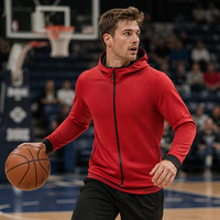 Sweat-shirt de sport pour homme, à capuche, zippé, à manches longues, ample, en polyester tricoté, couleur unie, anti-rétrécissement, séchage rapide, pour l'automne