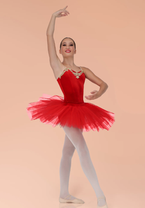Justaucorps simple et intemporel, élégant, traditionnel, col cœur, velours, tutu, vêtements de danse - Product Image 4