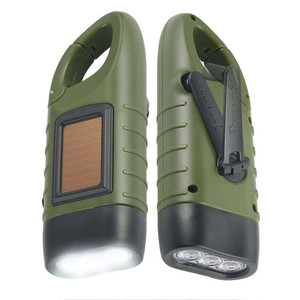 Hand Crank Solar Powered Flashlight Outdoor Rechargeable <strong>Dynamo</strong> Flashlight Survival Torch <strong>Lamp</strong> - Product Image 3
