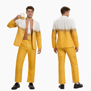 Disfraz <span class=keywords><strong>de</strong></span> <span class=keywords><strong>Halloween</strong></span>, Traje Manchado <span class=keywords><strong>de</strong></span> Cerveza, Divertido para Hombres y Mujeres Adultos, Vestido <span class=keywords><strong>de</strong></span> Fiesta Oktoberfest, Pantalones Cortos, Disfraz <span class=keywords><strong>de</strong></span> Cosplay - Product Image 1