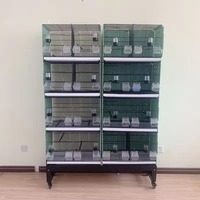 Grande Cage Oiseaux Multiniveau Avec Roulement Cage Volière Métallique Perruches Reproduction Cage Empilable Portable