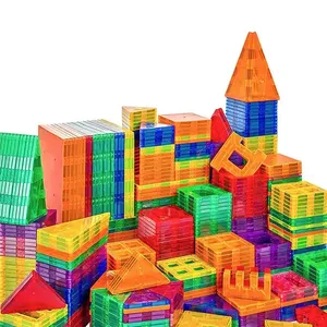 Bambini educativi 3D fai da te costruzione giocattolo magnete Set di blocchi di piastrelle magnetiche trasparenti blocchi per bambini