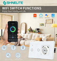 SHINELITE Interrupteur mural intelligent Wi-Fi 1 voie de bonne qualité avec télécommande (norme UE Allemagne) et prise USB A+C