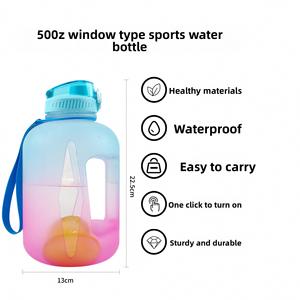 Bouteille d'eau Tritan grande capacité 50 oz avec logo personnalisé, couvercle à paille et poignée pour la gym, le fitness et les sports de plein air – Vente en gros - Product Image 5
