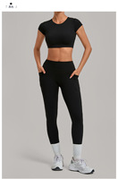 Leggings taille haute pour femmes, T-shirts, Vêtements de sport, Marque privée, Dropshipping, Hauts de yoga, Tous types