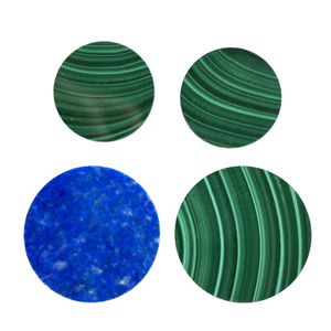 Gemas Naturales HQ de 27 mm y 1 mm, Láminas de Malaquita de Doble Cara Plana de Alta Calidad con Dicroismo para la Fabricación de Joyas - Product Image 1