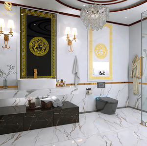 Sang Trọng Sáng Bóng Sứ Phật Sơn Sản Xuất Lớn Gạch Vàng Tường Biểu Tượng Tùy Chỉnh Mô Hình Tấm Sứ Thiêu Kết Đá Tấm Gạch - Product Image 5