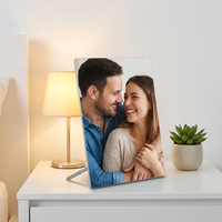 Cadre photo en verre vierge avec support, prêt pour la sublimation et l'impression personnalisée, cadre photo personnalisé, vente en gros, fournitures cadeaux