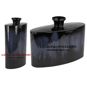 Fornecedores de vasos revestidos pretos da qualidade premium, de metal moderno, vasos e vasos personalizados