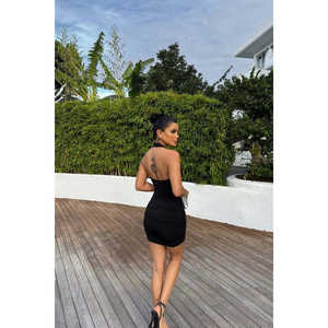 Robe de soirée noire Bella XS-XXL, style robe de bal, avec ceinture perlée, longue, en polyester, taille empire, décorée de sequins, pour mini garçon - Product Image 1