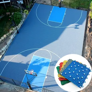 Profissional quadra de basquete personalizado, portátil montado quadra de basquete piso bloqueio azulejo para corte ao ar livre