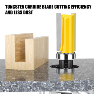 8mm tige 1/2 "largeur Cutter carbure pointe modèle roulement supérieur garniture affleurante motif routeur Bits ensemble adapté pour le rainurage du bois - Product Image 3