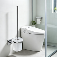 Support mural pour brosse WC, écologique, en métal antirouille, design moderne, gain de place, garantie 5 ans, pour le nettoyage de la salle de bain