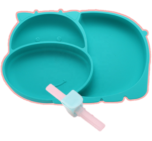 Assiette Animal Plat en silicone pour bébé Plato sans BPA avec fond d'aspiration <span class=keywords><strong>Kit</strong></span> de vaisselle <span class=keywords><strong>Bebe</strong></span> - Product Image 3
