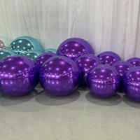Décoration suspendue pour fête Boule disco géante flottante en PVC brillant Boule miroir gonflable Ballon Logo personnalisé Impression UV