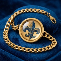 Fleur-de-lis armband in Franse stijl |   Vintage symboolarmband voor een jubileum |   Eeuwige Halo Groothandel Emaille Sieraden