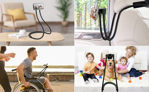 Nieuw Binnen Zwart Luie Mobiele Telefoon Houder Standaard 360 Roterende Opknoping Op De Nek Voor Bed/Bank/Kantoor - Product Image 6