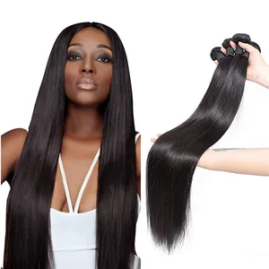 Extensions de cheveux humains vierges de couleur naturelle à cuticule brésilienne alignée soyeuse et droite à double tirage