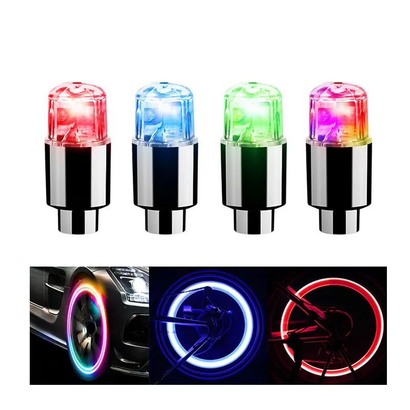 Bicycle Wheel Lights Led Plastic Motorcycle Wheel Light Tire Valve Stem Caps Firefly For Car Bike