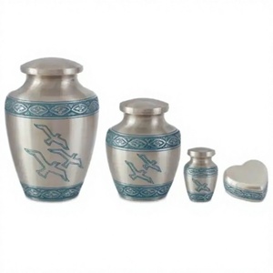 Designer classique vente chaude urne nouveauté urne de crémation de qualité supérieure oiseaux imprimé conception urnes de crémation en métal pour les cendres - Product Image 1