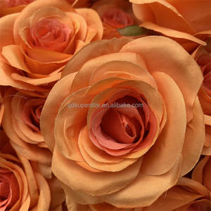 باقة ورد صناعي من الحرير A-311 بالجملة، 7 رؤوس برتقالية اللون، مصنوعة يدويًا، ترتيب حديث لتزيين عيد الميلاد - Product Image 3