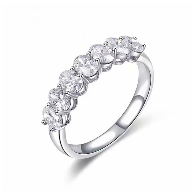 Oval Cut Five-Stone Women's Diamond Engagement Ring 18K Solid Gold Lab Grown Diamond Wedding Anniversary Band NGTC Certified 2g