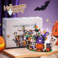 Modèle de construction en blocs de la maison fantôme de la citrouille, en plastique ABS, pour les plus de 14 ans, jouet, cadeau d'Halloween, décoration