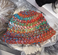 Gorro de Pescador Tejido a Mano, Colorido y a Rayas, Gorro de Crochet Estilo Rasta, Venta al Por Mayor