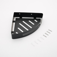 Étagère de douche d'angle murale moderne en acier à double niveau pour salle de bain, rangement gain de place