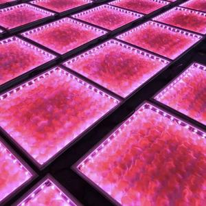 Hint dekorasyon şeffaf 3D Led çok renkli çiçek dans zemin düğün parti için - Product Image 3