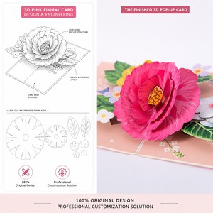 3D Pop Up Flower Greeting Card <b>Paper</b> Cut Floral Gift Card for Teacher's Day - Product Image 5