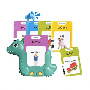 Tarjetas de Memoria Interactivas Bilingües Ruso-Inglés con Dinosaurios, 224 Palabras, Plástico ABS, Batería de Litio, Juguete Educativo para Niños de 2 a 6 Años, con Certificación CE - Product Image 1