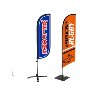 100% poliéster impresión de pantalla de doble cara publicidad tienda de lavado de coches impresión de un solo lado Bandera de plumas de lavado de coches - Product Image 1