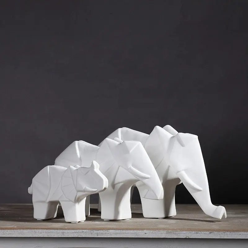 Statue d'éléphant en céramique, décoration artisanale simple et créative, statue d'éléphant, pour le salon, la maison, bricolage